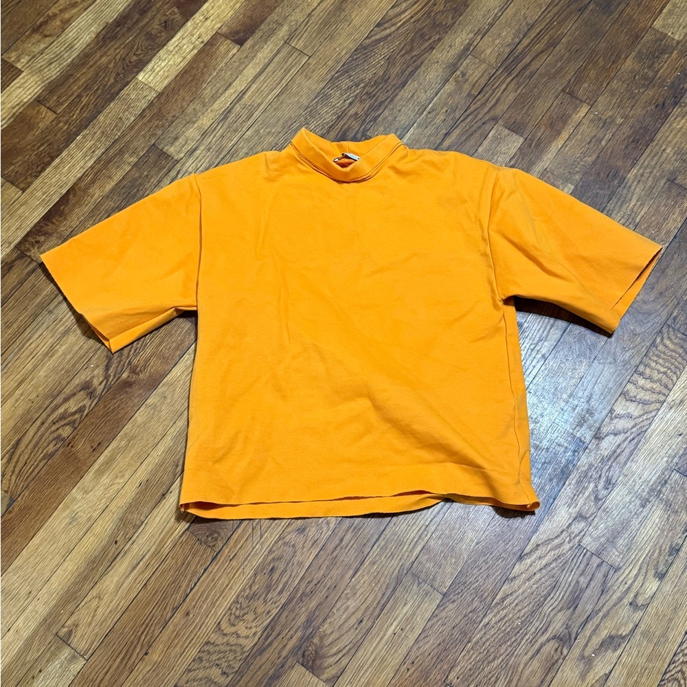 Zara orange mock neck t shirt size small